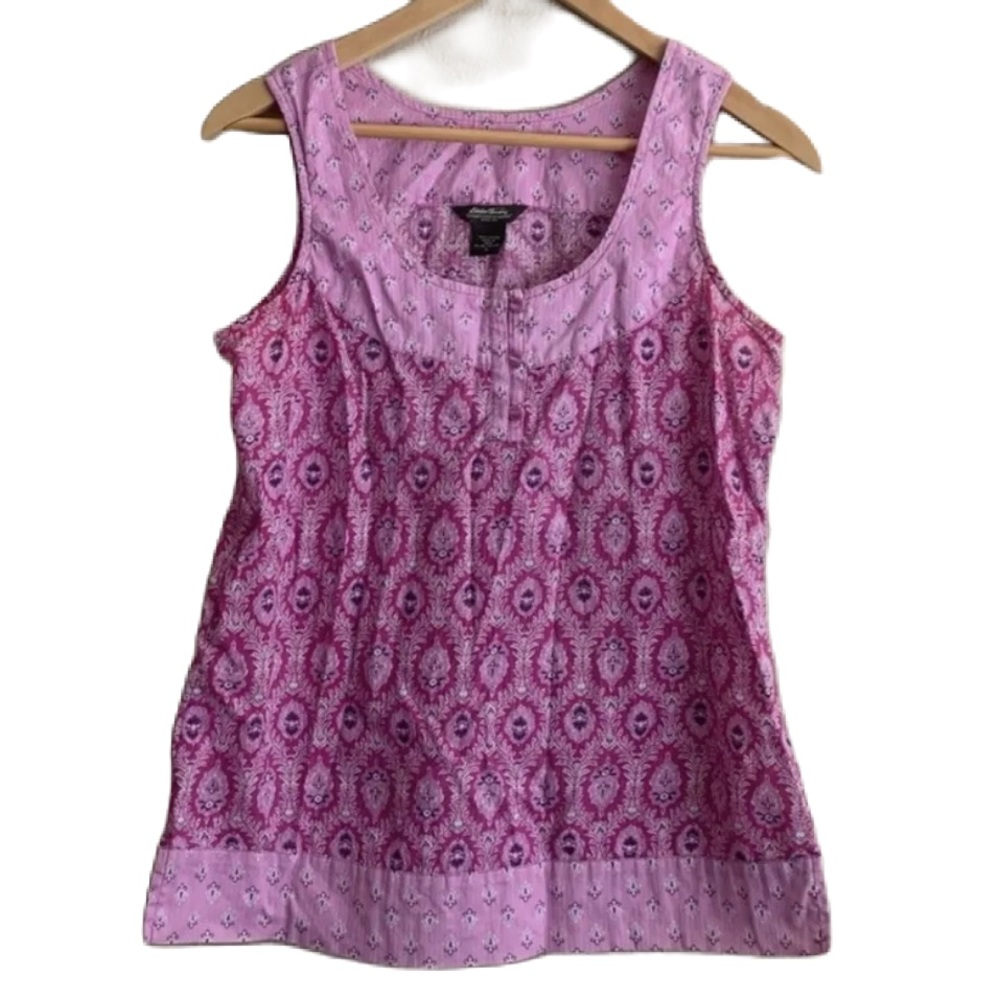 🍦 EDDIE BAUER pink, tank top, three button closure. EUC size XS
